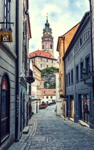 Stadtführung Krumau - Latran Strasse der Turm das Schloss Cesky Krumlov
