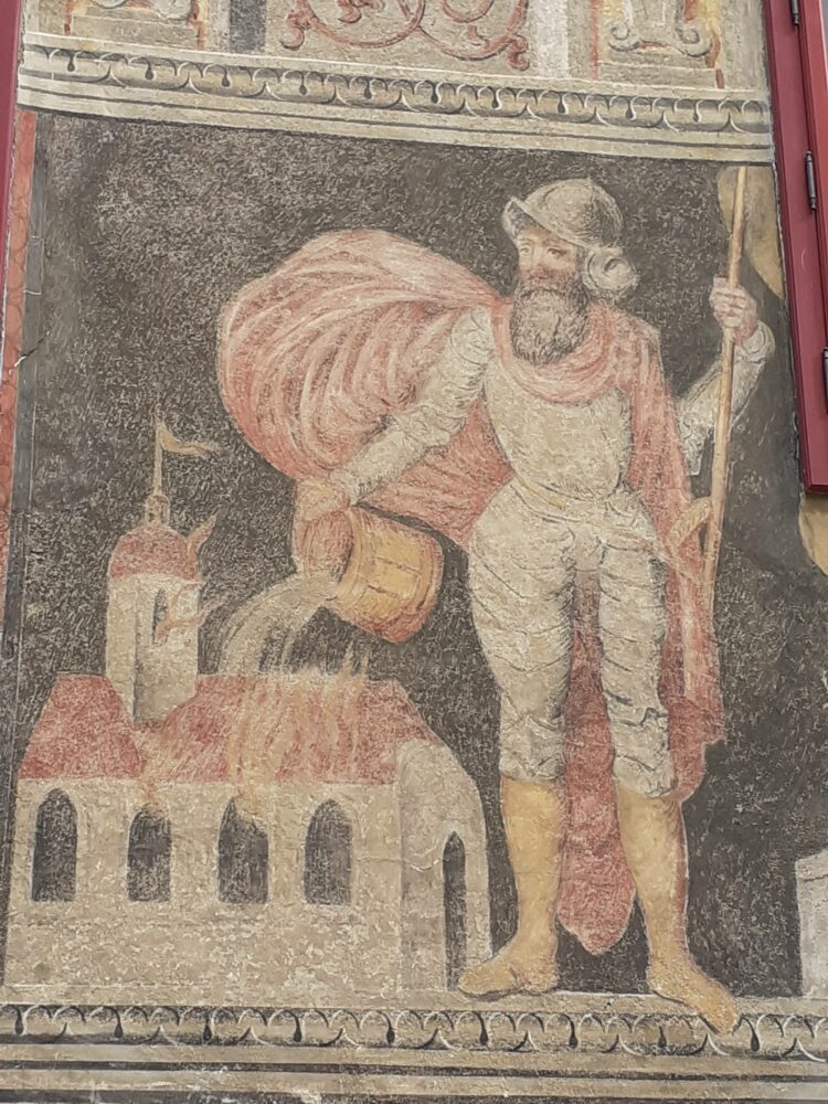 Sv. Florián na historické fresce