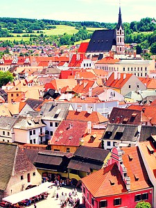 Prohlídky města Český Krumlov - výhled na město